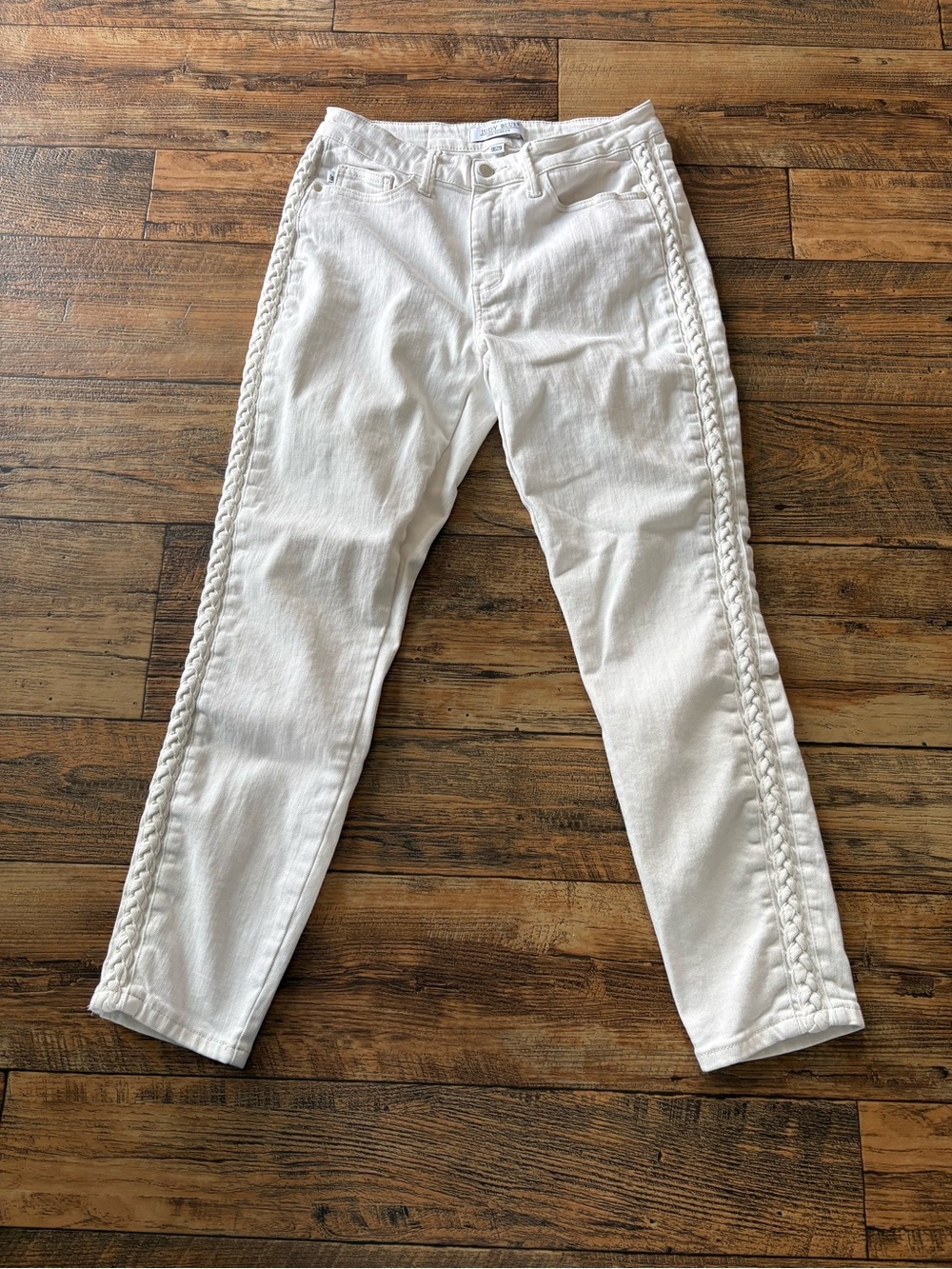 Judy Blue White Braided Side Seam Jeans